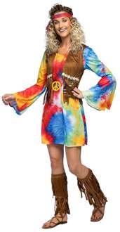 Vrouwenkostuum Hippie Breeze 5-delig Multikleur - Print