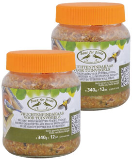 Vruchten pindakaas voor vogels - 2x - 340 gram - vogelvoer - vogels voeren - vruchtenpindakaas