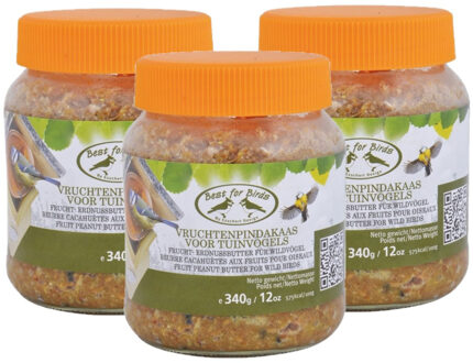 Vruchten pindakaas voor vogels - 3x - 340 gram - vogelvoer - vogels voeren - vruchtenpindakaas