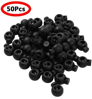 Vs Voorraad Cord Lock Toggle Clip Stopper Plastic Black Voor Tassen/Kleding Enkel Gat Koordvergrendeling Elastische Sliding Sluiting 50/100Pcs 50stk zwart