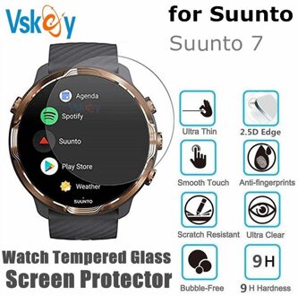 Vskey 10 Stuks Screen Protector Voor Suunto 7 Ronde Smart Horloge Anti-Kras Gehard Glas Beschermende Film