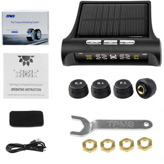 Vstm Tpms Lcd Display Auto Wireless Tire Bandenspanningscontrolesysteem 4 Externe Sensoren Voor Auto Solar Power extern sensor