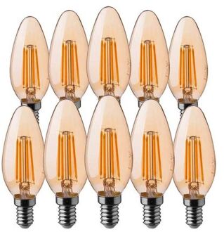 VT-1955 10-pack Filament LED lampen kaars - E14 - 4W - 350 Lm - Transparant