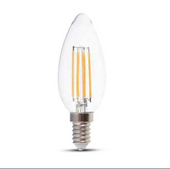 VT-1986-N E14 Transparante LED Bol - Helder - Kaars - IP20 - 4W - 400 Lumen - 3000K