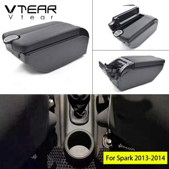 Vtear Voor Chevrolet Spark Accessoires Armsteun Auto Arm Rest Lederen Opbergdoos Usb Auto-Styling Center Console Automobiles grijs