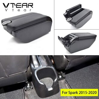 Vtear Voor Chevrolet Spark Accessoires Armsteun Auto Arm Rest Lederen Opbergdoos Usb Auto-Styling Center Console Automobiles USB grijs