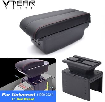 Vtear Voor Renault Megane Twingo Armsteun Interieur Center Console Storage Box Armsteun Auto-Styling Decoratie Accessoires Onderdelen E rood draad