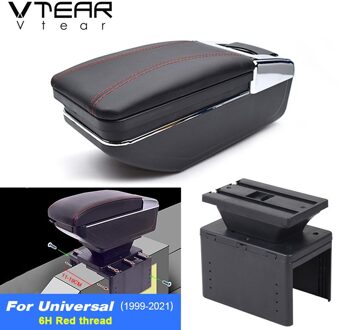 Vtear Voor Renault Megane Twingo Armsteun Interieur Center Console Storage Box Armsteun Auto-Styling Decoratie Accessoires Onderdelen rood draad