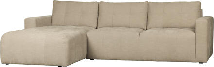 vtwonen Loungebank 'Bar' Links, Washed look, kleur Zand