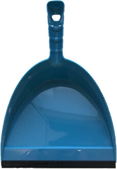 Vuilblik - met lip - kunststof - 25 x 20 cm - blauw - stofblik