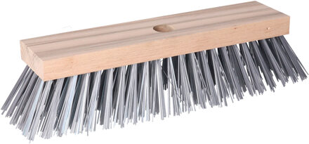 Vuilblik - metaal/hout - 40 x 20 cm - zilver - stofblik - ophang oog