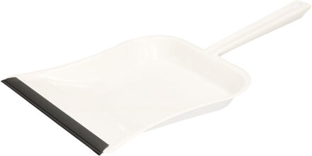 Vuilblik - verzinkt metaal - 39 x 24 cm - wit - stofblik - voor binnen en buiten