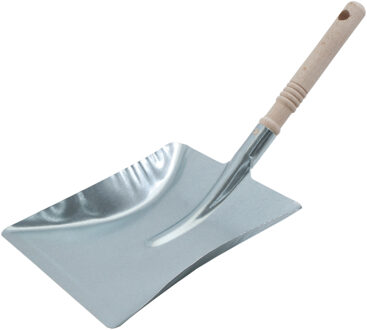 Vuilblik - verzinkt metaal - hout handvat - 42 x 24 cm - stofblik