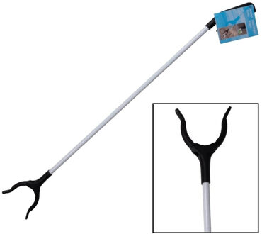 Vuilnis en afval grijper - grijpstok - oppakstok - wit - 83 cm