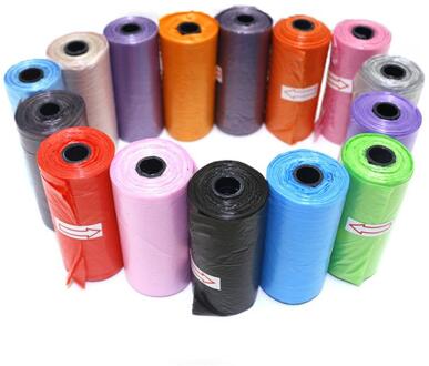 Vuilniszak Reizen Huisdier Zak Afval Pet Supply Willekeurige Kleur 15Pcs/Roll Afdrukken Kat Hond Kak Tassen Outdoor huis Schoon Refill