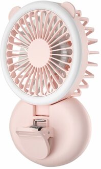 Vul Licht Fan Draagbare Usb Opladen Mini Ventilator Student Mini Mobiele Telefoon Map Fan Selfie Video Zomer Warmte Removal Tool Roze