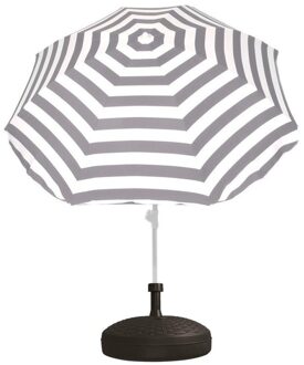 Vulbare parasol met grijswit gestreepte parasol