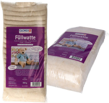 vulmateriaal - 2x - polyester - 300 gram voor knuffels/kussens - bruin - donzig