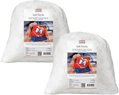 vulmateriaal - 2x - polyester - 500 gr - knuffels/kussens - wit - zacht donzig - vulwat