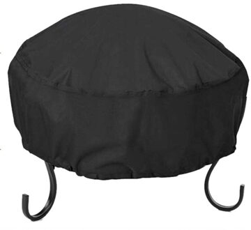Vuurkorf Cover Ronde 34X16 Inch Waterdichte 210D Oxford Doek Zware Ronde Patio Fire Kom Cover Ronde Firepit Cover zwart