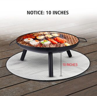 Vuurkorf Mat Onder Grill Vuurkorf Pad Bbq Brandwerende Dek Defender Ronde Voor Floor Patio Gazon Outdoor Camping 24inch Zilver 24duim