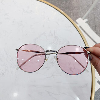 VWKTUUN Ronde Zonnebril Vrouwen Mode Ocean Lens Shades Metalen Brilmontuur UV400 Punten Sport Sunglass Mannen Rijden Eyewear kleur 5