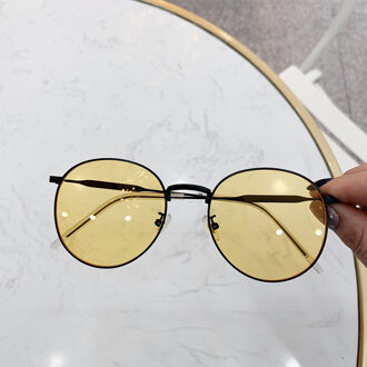 VWKTUUN Ronde Zonnebril Vrouwen Mode Ocean Lens Shades Metalen Brilmontuur UV400 Punten Sport Sunglass Mannen Rijden Eyewear kleur 6