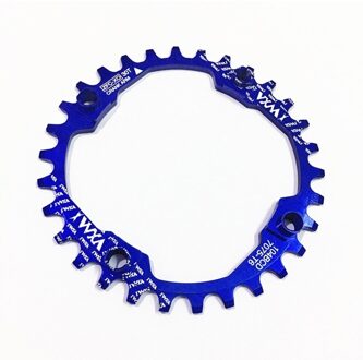 Vxm Fiets Kettingwiel Crank 30T Kettingblad Smalle Brede 104BCD Fietsen Ronde 7075-T6 Mtb Kettingblad Cirkel Crankstel Plaat blauw 30T ronde