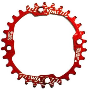 Vxm Fiets Kettingwiel Crank 30T Kettingblad Smalle Brede 104BCD Fietsen Ronde 7075-T6 Mtb Kettingblad Cirkel Crankstel Plaat rood 30T ronde