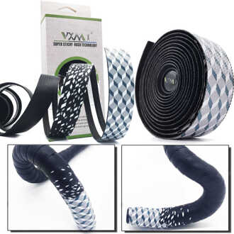 VXM Zachte Racefiets riem Fietsstuur Kurk EVA PU Bar Tape Professionele Fietsen Demping Anti-Vibratie Wrap Met 2 Bar Plug wit