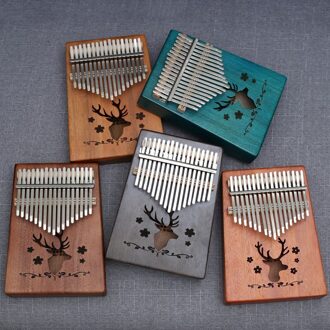 W - 17T 17 Toetsen Kalimba Duim Piano Hoge Hout Mahonie Body Muziekinstrument Met Leren Boek tune Hamer