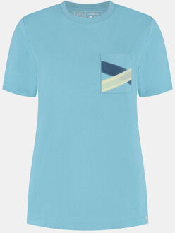 W Buitenmens Pocket Tee T-Shirt Dames Blauw - L