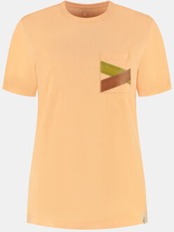 W Buitenmens Pocket Tee T-Shirt Dames Oranje - S
