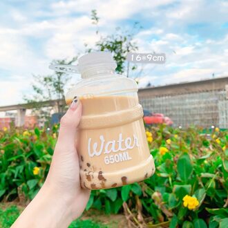 W & G Water Cup Creatieve Mini Emmer Plastic Melk Thee Cup Vrouwelijke Koreaanse Trend Student Persoonlijkheid Draagbare Mannelijke Zomer wit