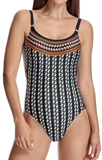 W250281 Damesbadpak met ronde hals - maat EU 105C /UK 46C Veelkleurig