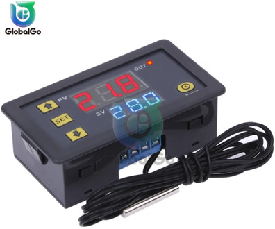 W3230 LED Digital Thermostat Temperature Control DC 12V AC 110V 220V 20A Mini LED Display Thermostat Waterproof Probe