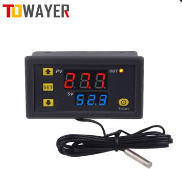 W3230 Mini Digitale Temperatuur Controller 12V 24V 220V Thermostaat Regulator Verwarming Koeling Controle Thermoregulator Met Sensor AC 24V