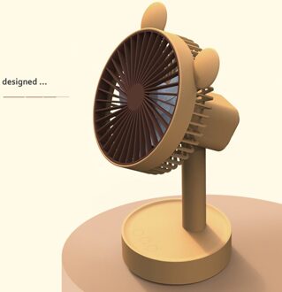 W4 Cartoon Desktop Draaitafel Desktop Fan Draagbare Mini Fan Handheld Fan Thuis Bureau Luchtkoeler Outdoor goud