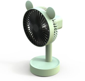 W4 Cartoon Desktop Draaitafel Desktop Fan Draagbare Mini Fan Handheld Fan Thuis Bureau Luchtkoeler Outdoor groen
