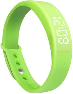 W5S Smart Armband Polsband LED Horloge Meter Motion Stap Slaap Monitor Multifunctionele Band groen