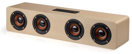 W8 Houten Draadloze Bluetooth Speaker Smart Home Computer Mobiele Telefoon High Power Kleine Luidspreker geel wood grain