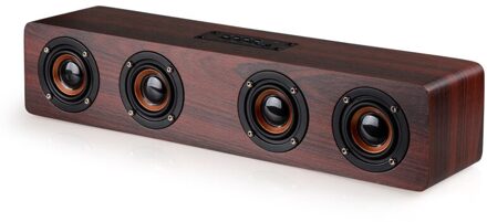 W8 Houten Draadloze Bluetooth Speaker Smart Home Computer Mobiele Telefoon High Power Kleine Luidspreker rood wood grain