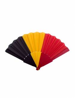 Waaier Belgische vlag - Handwaaiers - 23 cm - Feestartikelen - Landen vlag kleuren - suppporters