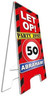 Waarschuwing straatbord 50 jaar Abraham - 58 cm - feestartikelen - Feestdecoratieborden Multikleur