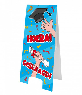 Waarschuwingsbord Geslaagd Cartoon Multikleur - Print