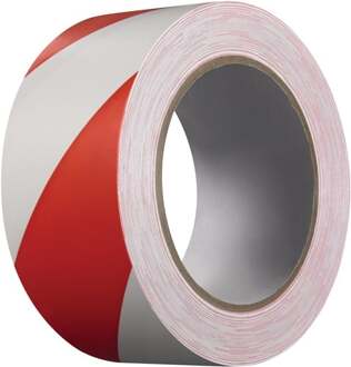 Waarschuwingslint | PVC | rood/wit | lengte 33 m | breedte 50 mm | wiel | 36 stuks - 339-58 339-58