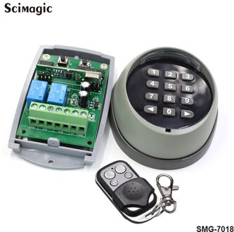 Wachtwoord Toetsenbord Voor Garagedeur Toegangscontrole Metalen Numerieke Toetsenblok Garagedeuropener 12V/24V 2CH Ontvanger toegangscontrole Kit Kit 2