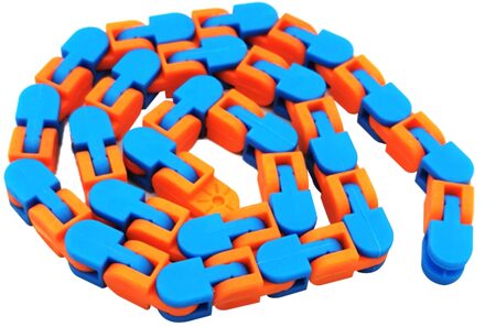 Wacky Tracks Snap En Klik Fidget Speelgoed Kids Autisme Snake Puzzels Classic Sensory Speelgoed Fiets Track Keten Decompressie Speelgoed oranje blauw
