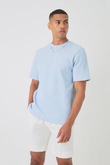 Wafel Gebreid Core T-Shirt, Pastel Blue - S