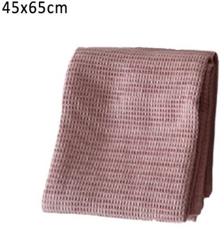 Wafel Patroon Katoen Pure Kleur Handdoek 1 Stuks Thee Handdoeken Gezichtsverzorging Vierkant Patroon Badkamer Levert Multi Purpose Roze